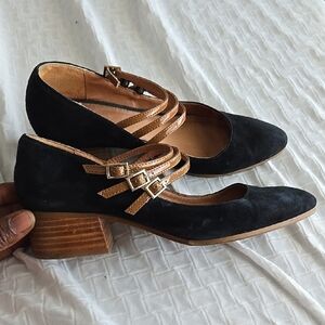 Shellys London Elegant Black Women's Mary Jane Block Heel Summer Shoes